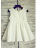 Ivory Cotton Flower Girl Dress With Bows Ivory Cotton Flower Girl Dress With Bows